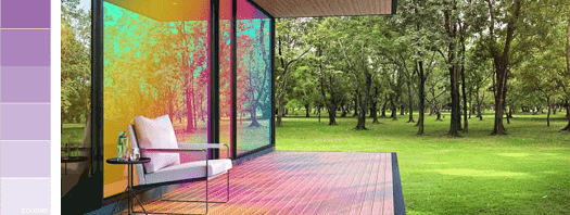 Fensterdekor mit Regenbogen Effekt verschönert Glastüren