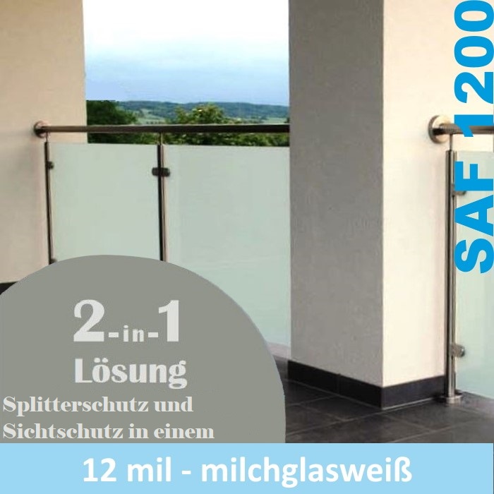 Splinter protection film SAF 1200 milk glass optics