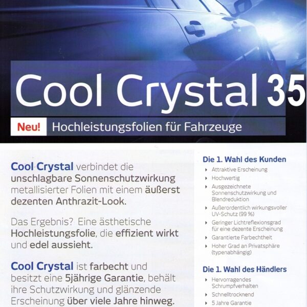 Autoglasfolie Crystal 35 grau Eigenschaften