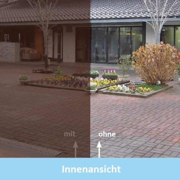 Spionspiegelfolie bronze verspiegelt Außen Innenansicht